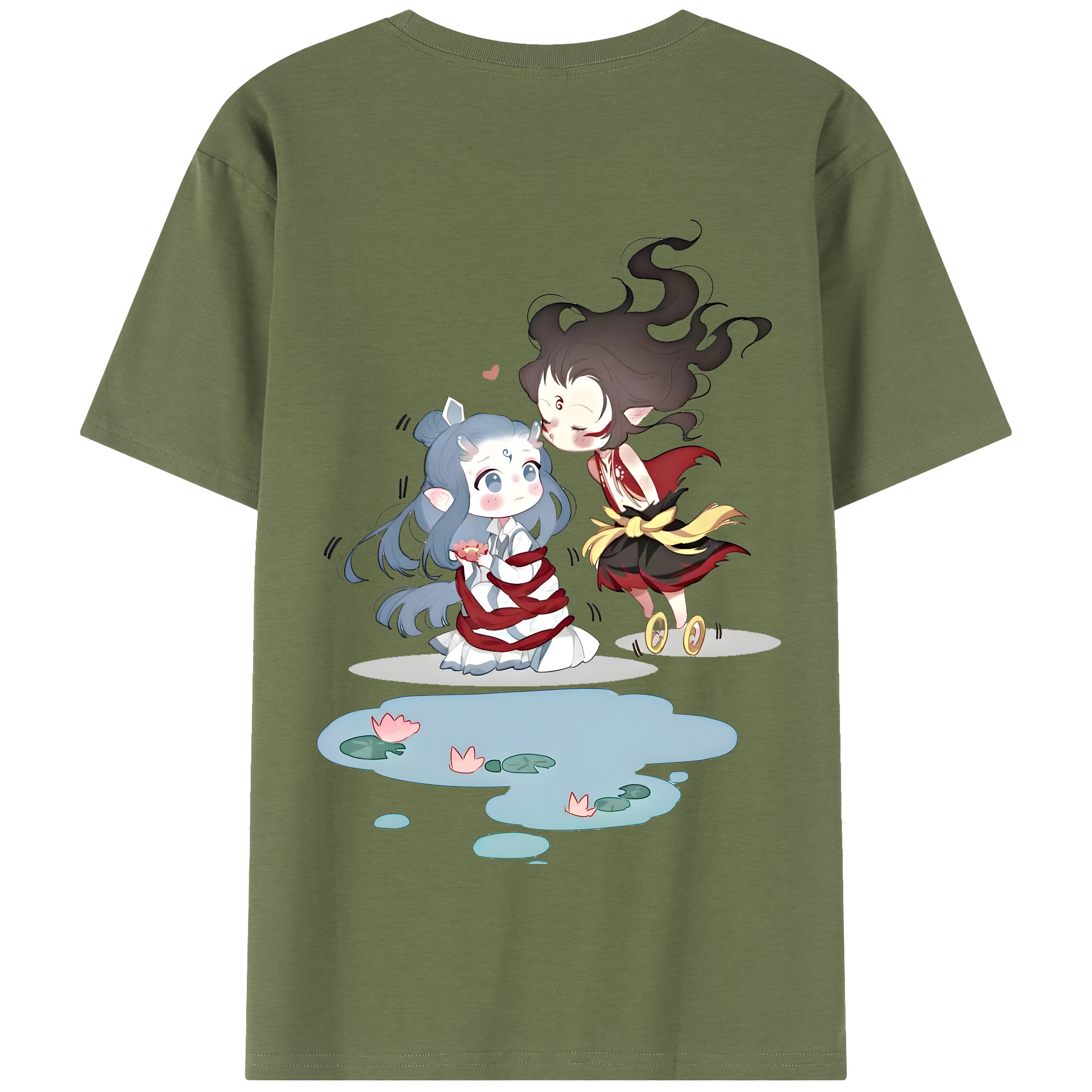 （画像用） Ne Zha 2 ナタ 魔童の大暴れ 綿100％半袖Tシャツ（背面プリント）